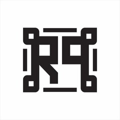 Obraz na płótnie Canvas RP Logo monogram with piece line art design template on white background