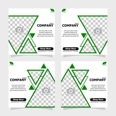 sosial media post green colour using for business promotion style four