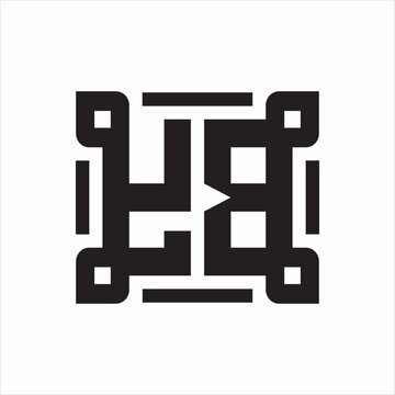 recommend clip art: YB Logo monogram with piece line art design template on white background
