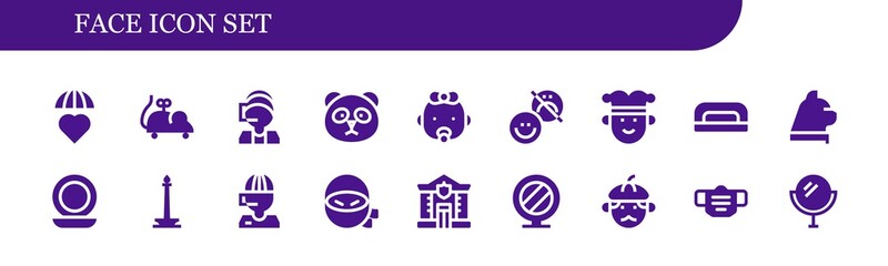 Modern Simple Set of face Vector filled Icons