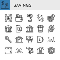 Set of savings icons