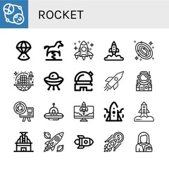 rocket simple icons set