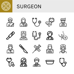 surgeon icon set