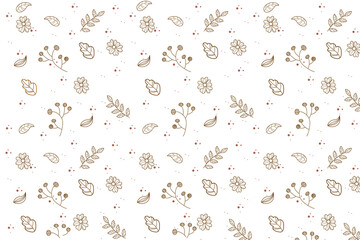fabric design repeated pattern leaves flowers and branches. pattern