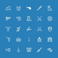 Editable 25 military icons for web and mobile