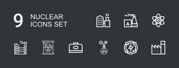 Editable 9 nuclear icons for web and mobile