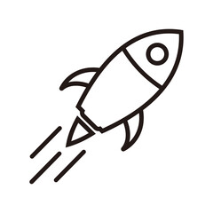 Rocket, Space, Launch, Fly, Start up and turbo Vector Icon or Logo Design Template