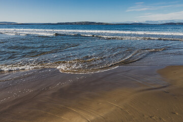 beautiful pristine Tasmanina beach on a winter morning