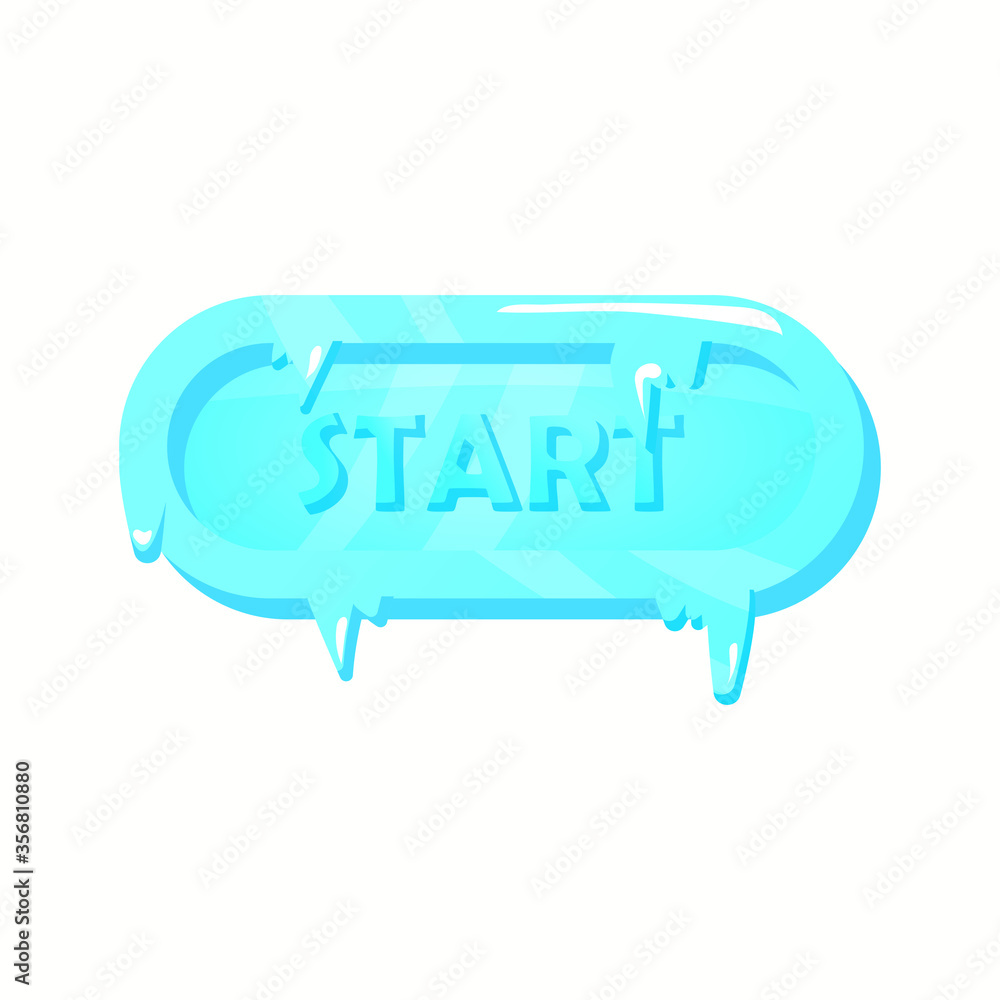 Aufkleber snow ice freeze button game elements icon ui. for 2d games vector illustration