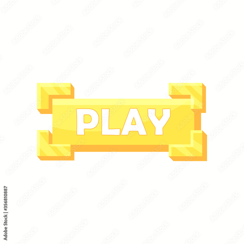 Aufkleber golden button game elements icon ui. for 2d games vector illustration