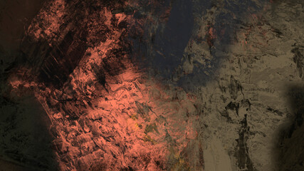 Abstract digital painting of geologic mountain illustration background
