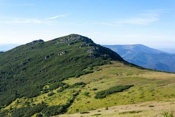 Fototapeta na wymiar View of the chain of mountains from Kráľova hoľa [mount], Slovakia. August 8 2016.