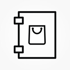 shopping notebook line icon vector illustration