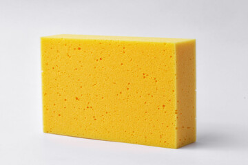 Yellow sponge on white background