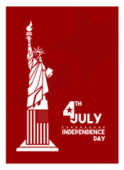 Statue of Liberty with United States flag at the foot, Independence Day, July 4, United States
