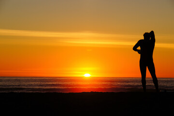 Fototapeta premium Silouette of surfer