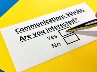 Obraz premium Questionnaire about stock investment