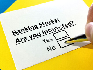 Obraz premium Questionnaire about stock investment