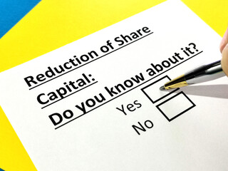 Obraz premium Questionnaire about stock investment
