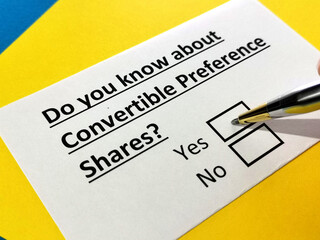 Obraz premium Questionnaire about stock investment