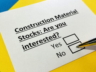 Obraz premium Questionnaire about stock investment