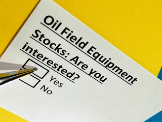 Obraz premium Questionnaire about stock investment