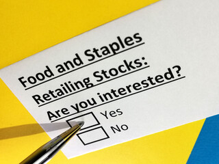 Fototapeta premium Questionnaire about stock investment