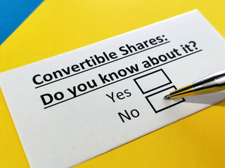 Obraz premium Questionnaire about stock investment