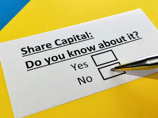 Obraz premium Questionnaire about stock investment