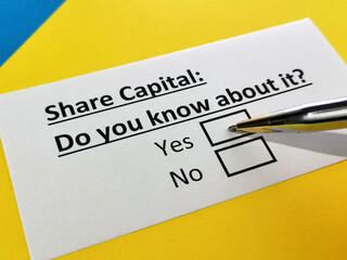 Obraz premium Questionnaire about stock investment