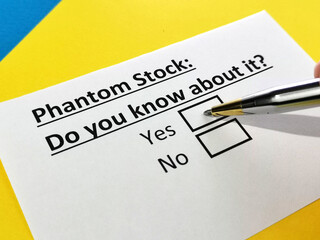 Obraz premium Questionnaire about stock investment
