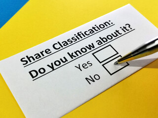 Obraz premium Questionnaire about stock investment