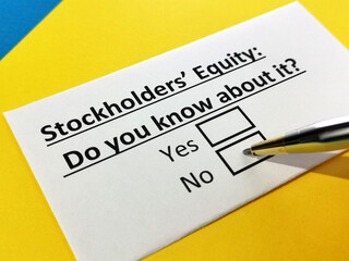 Fototapeta premium Questionnaire about stock investment