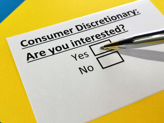 Obraz premium Questionnaire about stock investment