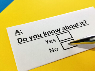Obraz premium Questionnaire about stock investment