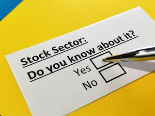 Fototapeta premium Questionnaire about stock investment
