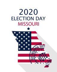 Fototapeta na wymiar 2020 Missouri vote card