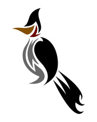 Vector logo of Red-whiskered bulbul bird eps 10	
