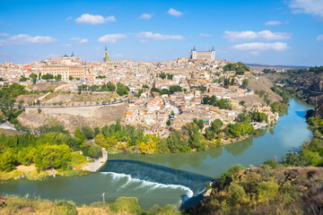 Fototapeta na wymiar Panoramic view of Toledo city from Mirador del Valle viewpoint - Toledo, Spain