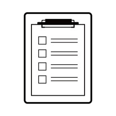 チェックリスト 空欄 シンプルなクリップボード 白黒線画