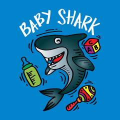 Baby shark lettering concept for  T-Shirts, Hoodie, Tank, gifts. card,poster,banner.