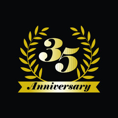 35 anniversary gold laurel wreath