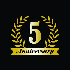 5 anniversary gold laurel wreath