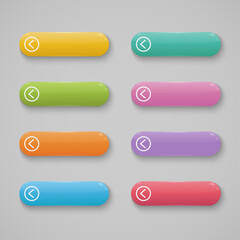 Obraz premium Vector set glossy long buttons colorful for web design.