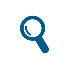 Magnifying Glass Blue Icon On White Background. Blue Flat Style Vector Illustration