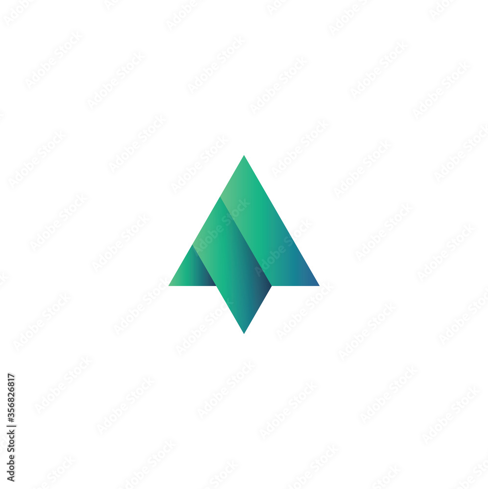Poster paper plane logo icon with 3d style, vector template design element