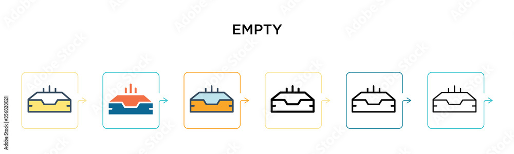 Aufkleber empty vector icon in 6 different modern styles. black, two colored empty icons designed in filled, o