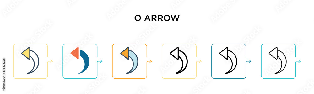 Aufkleber redo arrow vector icon in 6 different modern styles. black, two colored redo arrow icons designed in