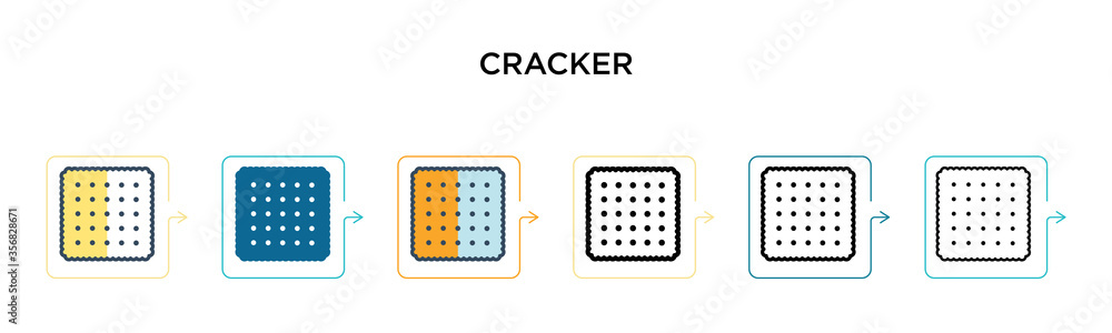 Aufkleber cracker vector icon in 6 different modern styles. black, two colored cracker icons designed in fille