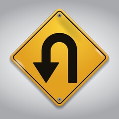 take u-turn road sign